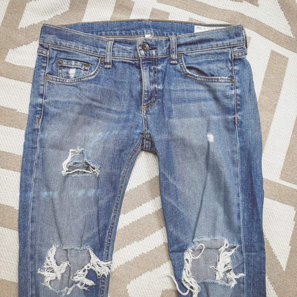 Rag & Bone DRE Jean in Kennedy medium blue wash size 26
